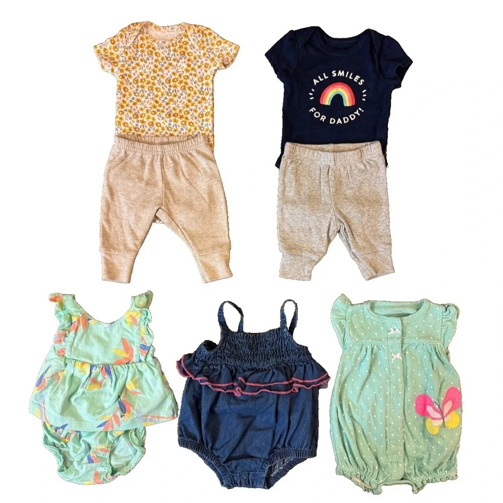 Carters Baby‎ Rompers Outfits Girl Newborn Shorts Shirts Bodysuits Clothes Lot